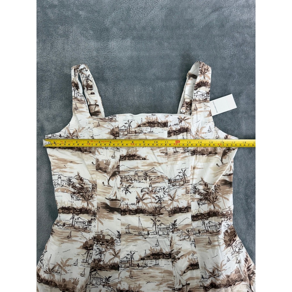 Abercrombie & Fitch Emerson Linen Blend Midi Dress Tropical Cream Large NWT - Picture 5 of 6